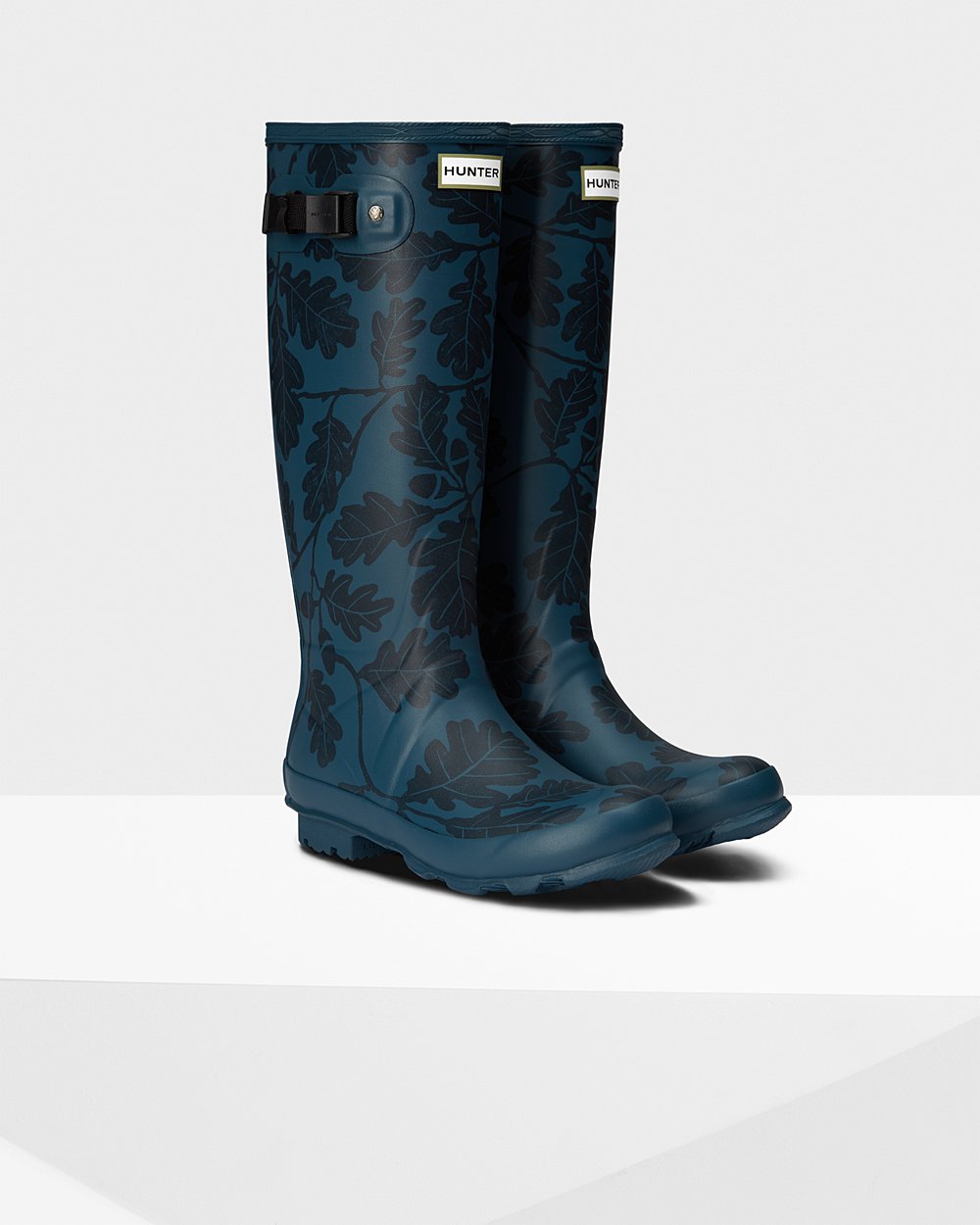 Hunter National Trust Print Norris Field Tall Rain Boots - Cheap Online Womens Blue - WFNDYC938